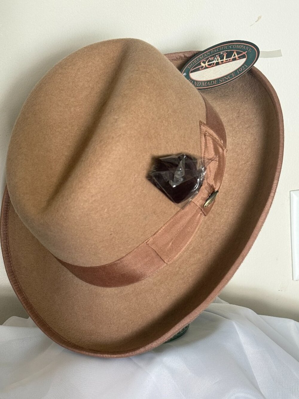 Scala Men's Felt Fedora Hat in Camel Brown
